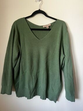 Philosophy Woman Sage Green Knit Sweater 2X Lightweight Casual Basic